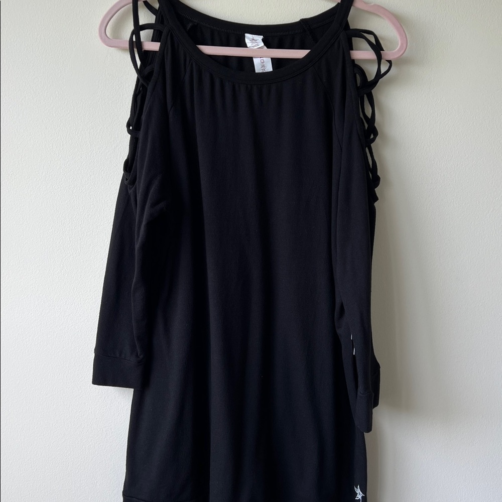 Black Cold Shoulder tunic by Satva